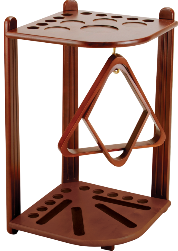 Deluxe 10 Cue Corner Floor Rack - Chocolate